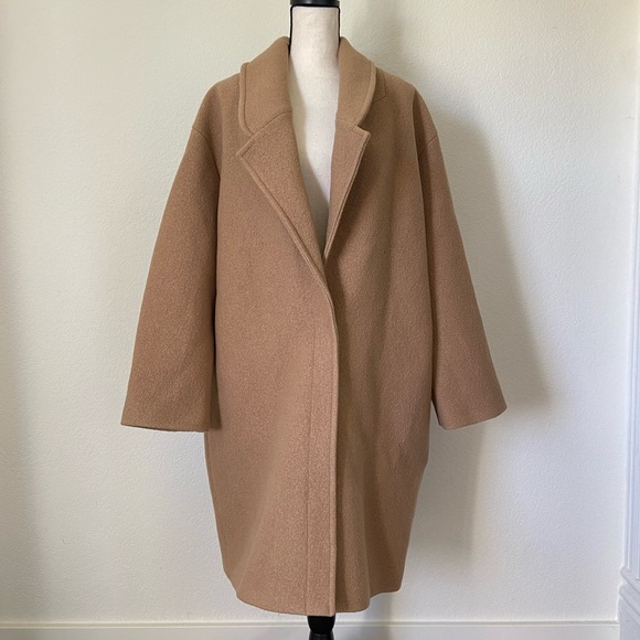 Marcella Tan Virgin Wool Coat Size XL - Picture 1 of 7